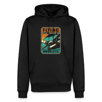 Mécanicien d’aéronefs - Sweat à capuche Premium bio Homme - noir - Devant - Nico (187cm)