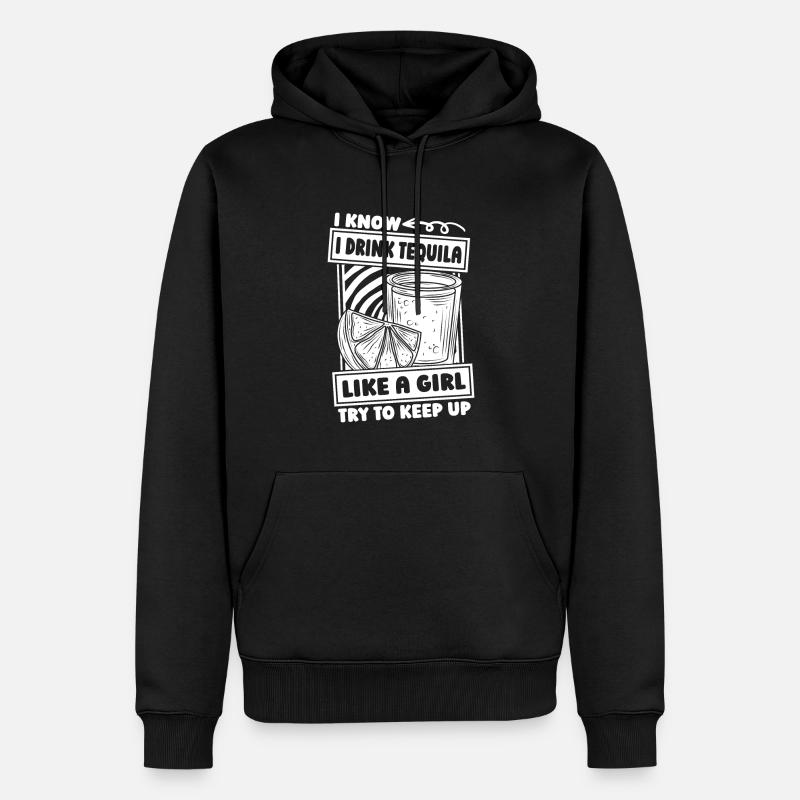 fille de tequila - Sweat à capuche Premium bio Homme - noir