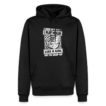 violin fiddle girl - Men’s Premium Organic Hoodie - black - Front - Nico (187cm)