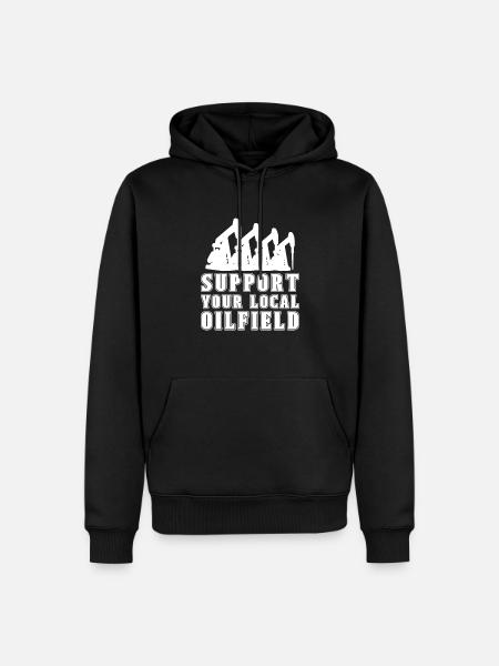 Ölfeld Bohrinsel Anlage - Männer Premium Bio Hoodie - Schwarz