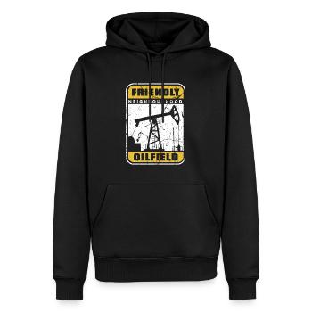 Humour sur les plates-formes pétrolières - Sweat à capuche Premium bio Homme - noir - Devant - Nico (187cm)