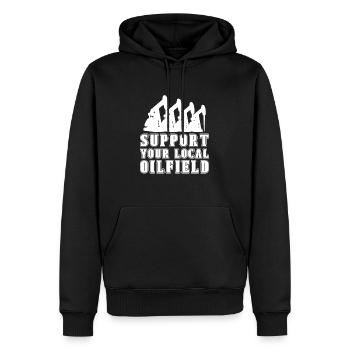 Ölfeld Bohrinsel Anlage - Männer Premium Bio Hoodie - Schwarz - Vorne - Nico (187cm)