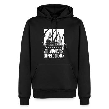 Négociants en pétrole de plates-formes pétrolières de champs pétrolifères - Sweat à capuche Premium bio Homme - noir - Devant - Nico (187cm)