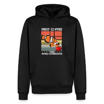Poisson Clown Lunettes de soleil Café - Sweat à capuche Premium bio Homme - noir - Devant - Nico (187cm)