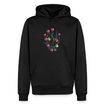 Tulpen Tulpen - Männer Premium Bio Hoodie - Schwarz - Vorne - Nico (187cm)