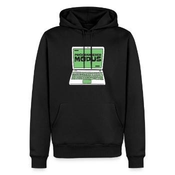 Développeur Coder Programmeur Ordinateur portable - Sweat à capuche Premium bio Homme - noir - Devant - Nico (187cm)
