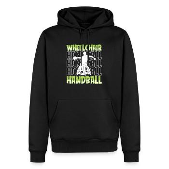 Handball Handballer Rollstuhl - Männer Premium Bio Hoodie - Schwarz - Vorne - Nico (187cm)