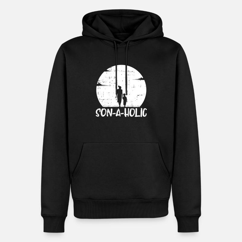 Mom Mutter Sohn - Männer Premium Bio Hoodie - Schwarz