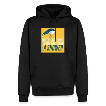 Chauffeur de camion Camionneur Douche de conducteur de camion - Sweat à capuche Premium bio Homme - noir - Devant - Nico (187cm)
