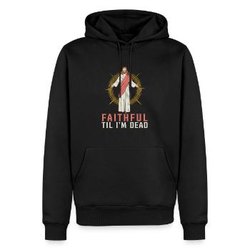 Christ Christentum Treu - Männer Premium Bio Hoodie - Schwarz - Vorne - Nico (187cm)