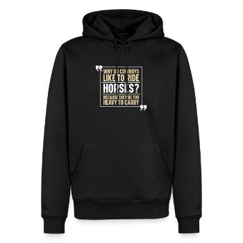 Sports équestres à cheval Drôle d’équitation - Sweat à capuche Premium bio Homme - noir - Devant - Nico (187cm)