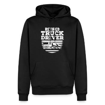 Lkw Fahrer Trucker Lastwagenfahrer - Männer Premium Bio Hoodie - Schwarz - Vorne - Nico (187cm)
