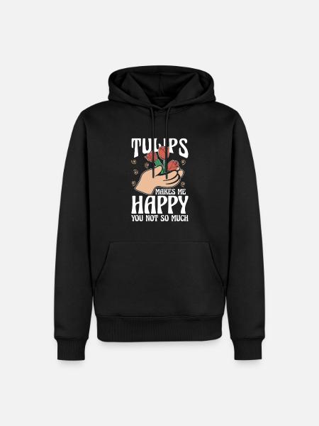 Tulipes Tulipes heureuses - Sweat à capuche Premium bio Homme - noir