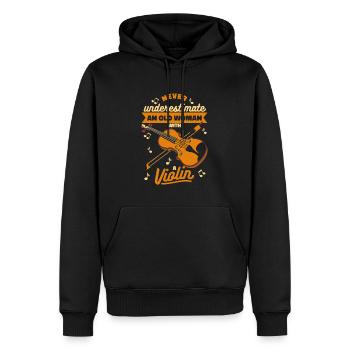 Violon Violon Drôle - Sweat à capuche Premium bio Homme - noir - Devant - Nico (187cm)