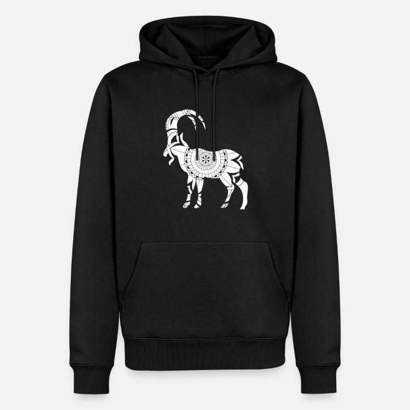 Sternzeichen Steinbock Symbol - Männer Premium Bio Hoodie - Schwarz