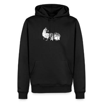 Stachelschwein Hähnchen - Männer Premium Bio Hoodie - Schwarz - Vorne - Nico (187cm)