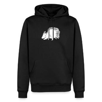 Stachelschwein - Männer Premium Bio Hoodie - Schwarz - Vorne - Nico (187cm)