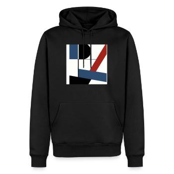BAUHAUS STYLE MODERN ART STYLE ABSTRAKT ABSTRACT - Männer Premium Bio Hoodie - Schwarz - Vorne - Nico (187cm)