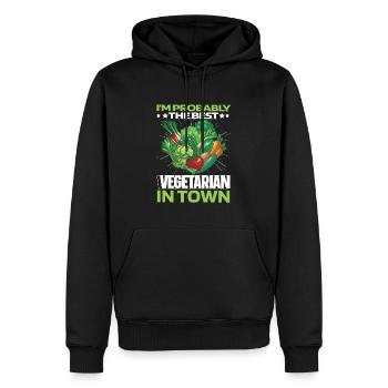 Vegetarisch Vegetarier Humor - Männer Premium Bio Hoodie - Schwarz - Vorne - Nico (187cm)