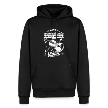 Violon Violon Drôle - Sweat à capuche Premium bio Homme - noir - Devant - Nico (187cm)