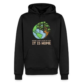 Nature Is Not A Place To Visit It Is Home - Men’s Premium Organic Hoodie - black - Front - Nico (187cm)