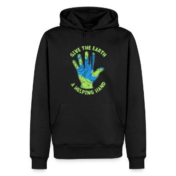Give The Earth A Helping Hand Nature Lover - Men’s Premium Organic Hoodie - black - Front - Nico (187cm)