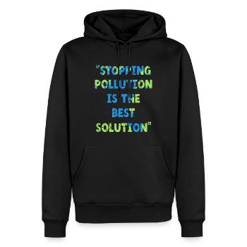 Stopper la pollution est la meilleure solution Jour de la Terre - Sweat à capuche Premium bio Homme - noir - Devant - Nico (187cm)