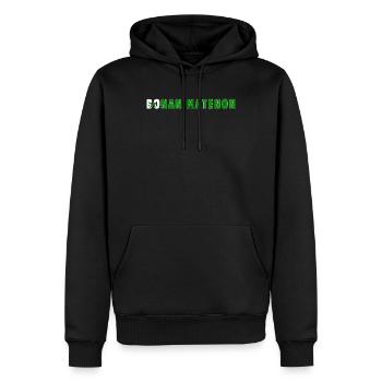 Bonan Matenon Bonjour Pays Espéranto - Sweat à capuche Premium bio Homme - noir - Devant - Nico (187cm)