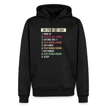Funny Bongo Drums Players Bongo Drums Music Lovers - Männer Premium Bio Hoodie - Schwarz - Vorne - Nico (187cm)