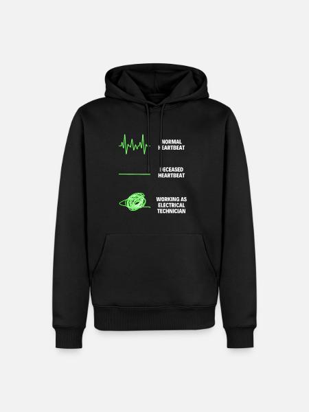 Technicien électricien drôle - Sweat à capuche Premium bio Homme - noir