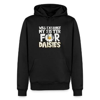 Marguerites de jardin Hobby Gardener - Sweat à capuche Premium bio Homme - noir - Devant - Nico (187cm)