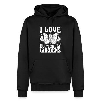 Jardinier amateur papillons de jardin dans le jardin - Sweat à capuche Premium bio Homme - noir - Devant - Nico (187cm)