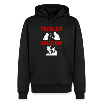 Solution au problème de l’alpinisme - Sweat à capuche Premium bio Homme - noir - Devant - Nico (187cm)