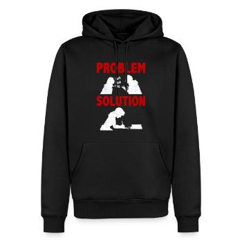 Écriture romanesque Narrative Problème Solution - Sweat à capuche Premium bio Homme - noir - Devant - Nico (187cm)