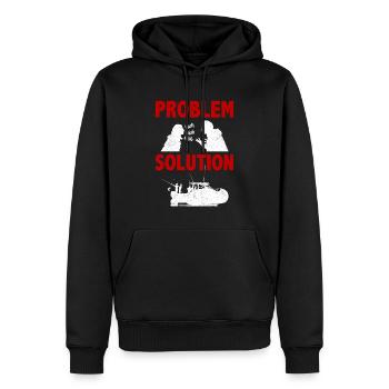 Offshore Fishing Fisherman Problem Solution Hobby - Männer Premium Bio Hoodie - Schwarz - Vorne - Nico (187cm)