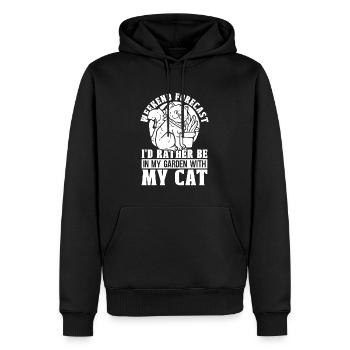Hobbygärtner Garten Katzenartig Gartenkatze - Männer Premium Bio Hoodie - Schwarz - Vorne - Nico (187cm)