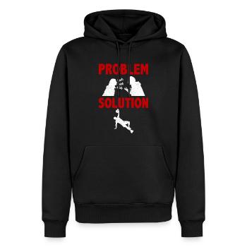 Planking Exercising Problem Solution Hobby - Men’s Premium Organic Hoodie - black - Front - Nico (187cm)