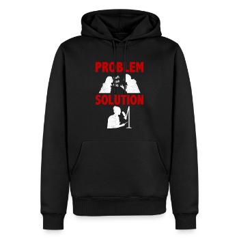 Podcast Hosting Podcaster Problem Solution Hobby - Männer Premium Bio Hoodie - Schwarz - Vorne - Nico (187cm)