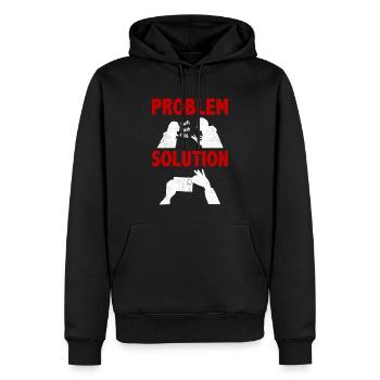 Postcrossing Postman PostcardsProblem Solution - Männer Premium Bio Hoodie - Schwarz - Vorne - Nico (187cm)