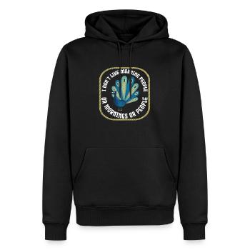 Oiseau paon - Sweat à capuche Premium bio Homme - noir - Devant - Nico (187cm)