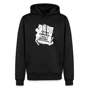 Professeur de musique Professeur de musique - Sweat à capuche Premium bio Homme - noir - Devant - Nico (187cm)