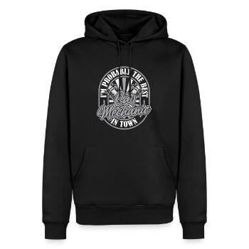 Mécanicien automobile - Sweat à capuche Premium bio Homme - noir - Devant - Nico (187cm)