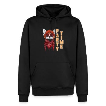 Furry Fandom Fursuits Party Party Time - Sweat à capuche Premium bio Homme - noir - Devant - Nico (187cm)