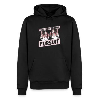 Furry Fandom Fursuits Drôle - Sweat à capuche Premium bio Homme - noir - Devant - Nico (187cm)