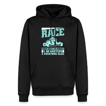 Go Kart Kartfahren Kartfahrer Cool - Männer Premium Bio Hoodie - Schwarz - Vorne - Nico (187cm)