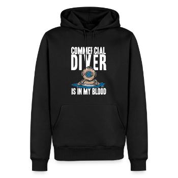 Plongée Plongeur Cool Commercial Diving - Sweat à capuche Premium bio Homme - noir - Devant - Nico (187cm)