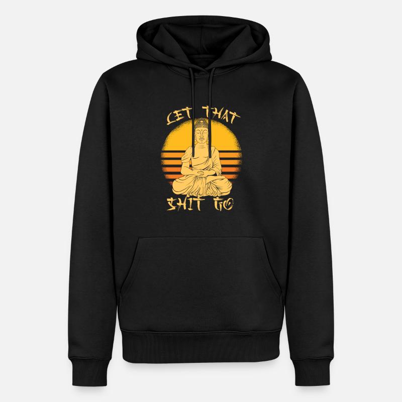 Buddha Buddhist Witzig - Männer Premium Bio Hoodie - Schwarz