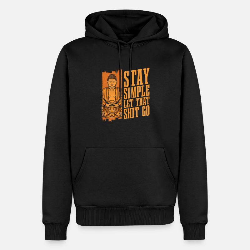 Bouddha bouddhiste drôle - Sweat à capuche Premium bio Homme - noir