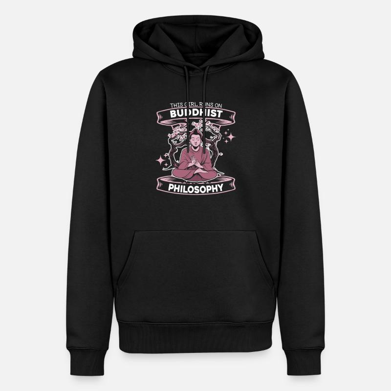 Bouddha bouddhiste drôle - Sweat à capuche Premium bio Homme - noir
