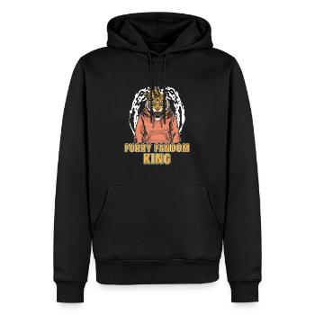 Furry Fandom Fursuits König - Männer Premium Bio Hoodie - Schwarz - Vorne - Nico (187cm)